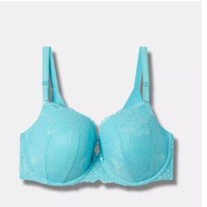 NWT Torrid Perfect Push-up T-Shirt Bra Size 46DD Blue Radiance Lace
